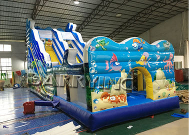 Seaworld Giant Inflatable thương mại trượt với Inflatable nhà Bounce tay In ấn